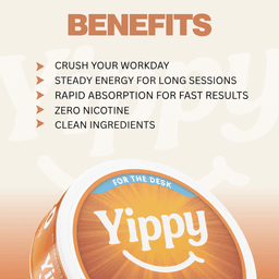 Yippy Benefits - Enhanced Focus, Sustained Energy, Rapid Absorption, Zero Nicotine, Clean Ingredients