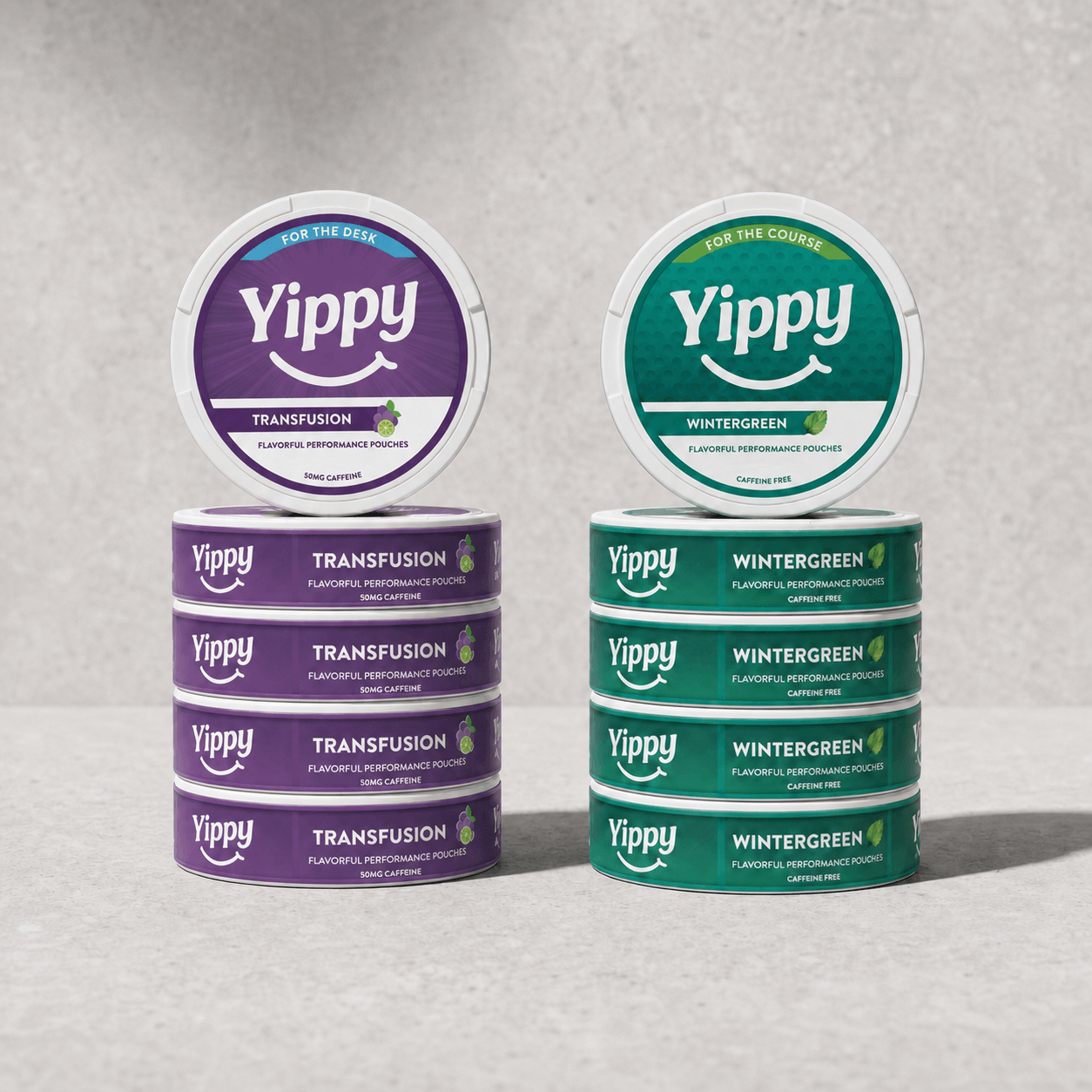 Yippy Value Pack 10-can bundle Yippy Value Pack 10-can bundle — Wintergreen For The Course with Transfusion For The Desk nicotine-free nootropic pouches